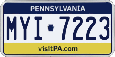 PA license plate MYI7223