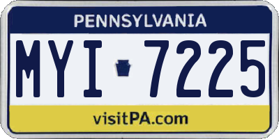 PA license plate MYI7225