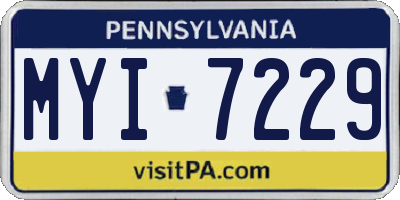 PA license plate MYI7229