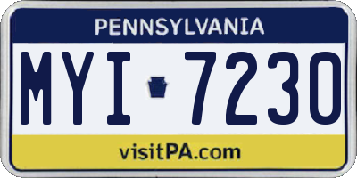 PA license plate MYI7230