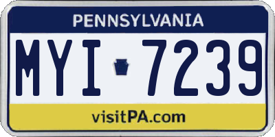 PA license plate MYI7239