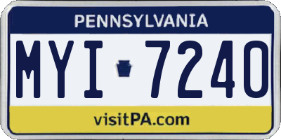 PA license plate MYI7240