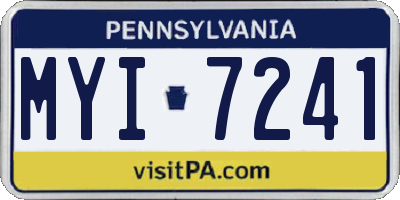 PA license plate MYI7241
