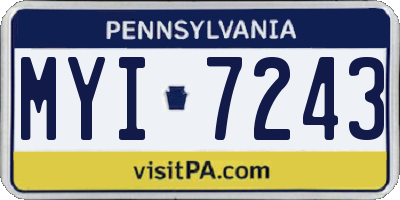 PA license plate MYI7243