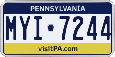 PA license plate MYI7244