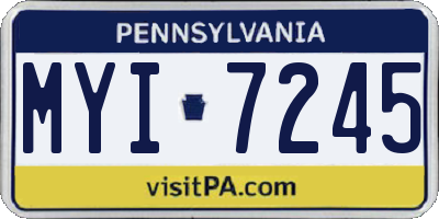 PA license plate MYI7245