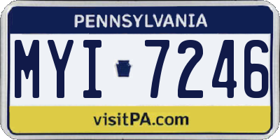 PA license plate MYI7246