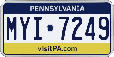 PA license plate MYI7249