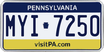 PA license plate MYI7250