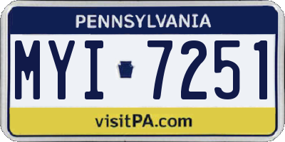PA license plate MYI7251