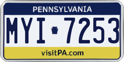 PA license plate MYI7253