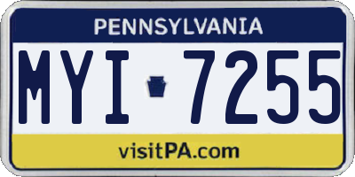 PA license plate MYI7255