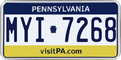 PA license plate MYI7268