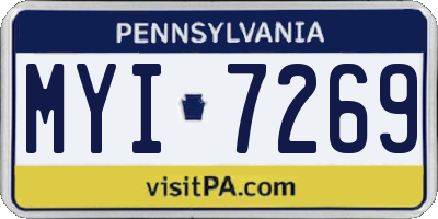 PA license plate MYI7269