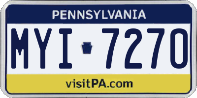 PA license plate MYI7270