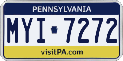 PA license plate MYI7272