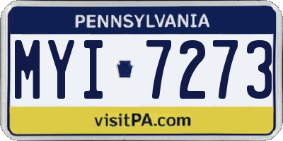PA license plate MYI7273