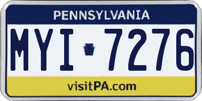 PA license plate MYI7276