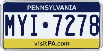 PA license plate MYI7278