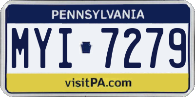 PA license plate MYI7279