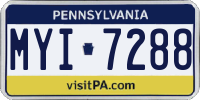 PA license plate MYI7288