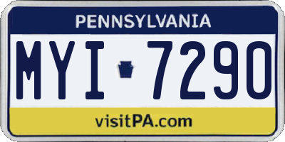 PA license plate MYI7290
