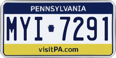 PA license plate MYI7291