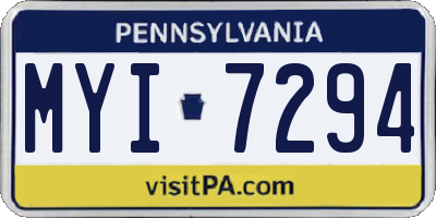 PA license plate MYI7294