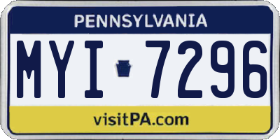 PA license plate MYI7296
