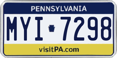 PA license plate MYI7298