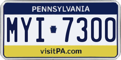 PA license plate MYI7300