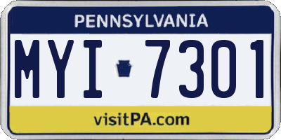 PA license plate MYI7301
