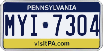 PA license plate MYI7304
