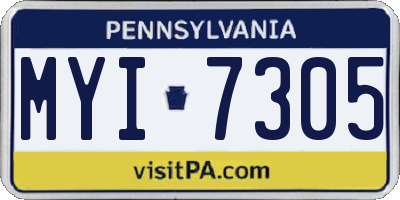PA license plate MYI7305