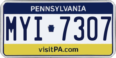 PA license plate MYI7307