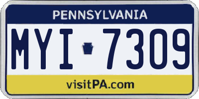 PA license plate MYI7309