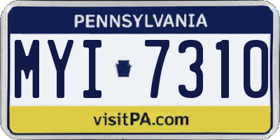 PA license plate MYI7310
