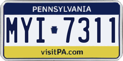 PA license plate MYI7311