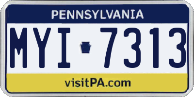 PA license plate MYI7313