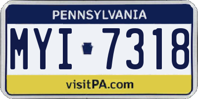 PA license plate MYI7318