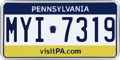PA license plate MYI7319