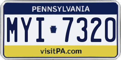 PA license plate MYI7320