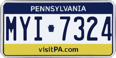 PA license plate MYI7324