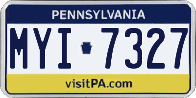 PA license plate MYI7327