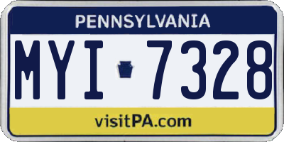 PA license plate MYI7328