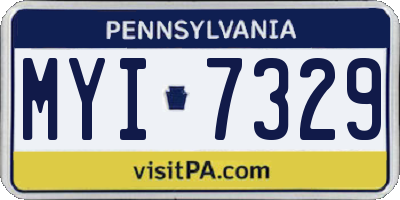 PA license plate MYI7329