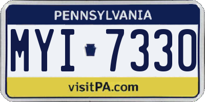 PA license plate MYI7330