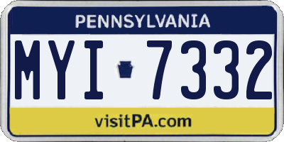 PA license plate MYI7332