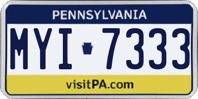 PA license plate MYI7333