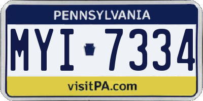 PA license plate MYI7334